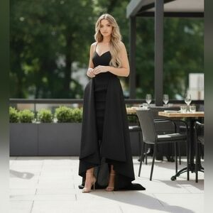 Bariano Black Walk-thru Dress with Spaghetti Straps